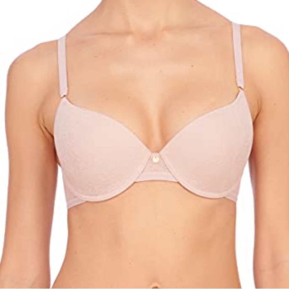 NWT natori sheer jacquard full fit seamless Lace Underwire Bra - Tan size 32B
